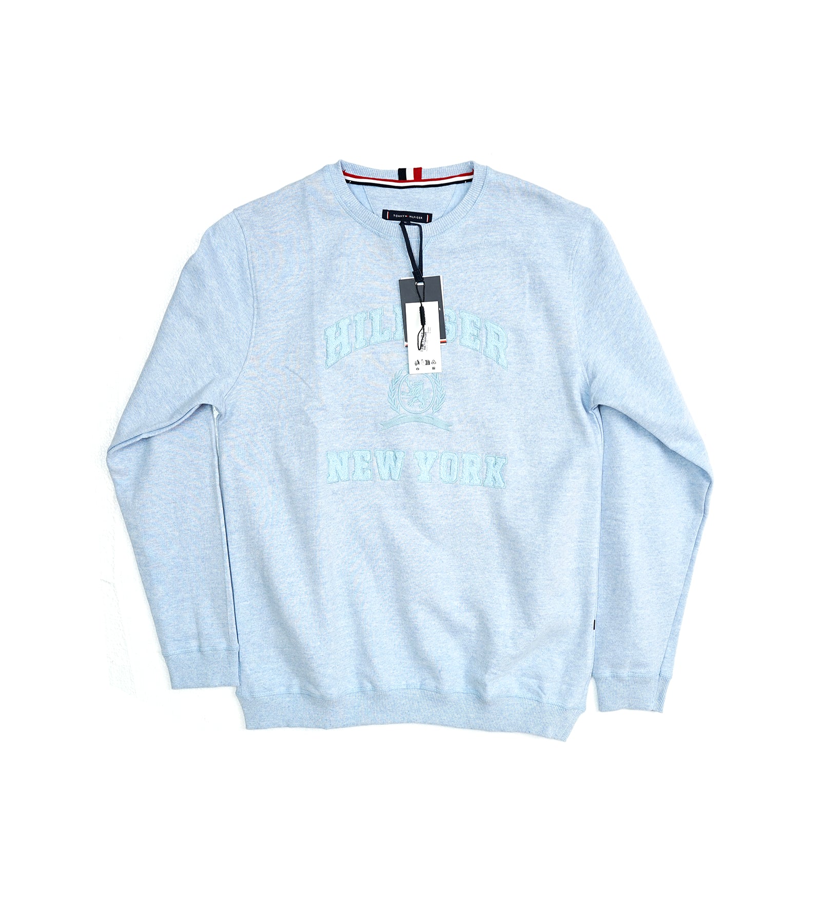 Tommy Hilfiger Sweatshirt | Light Blue Sweatshirt with HILFIGER NEW YORK Graphic