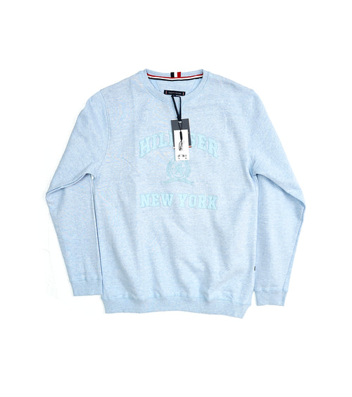 Tommy Hilfiger Sweatshirt | Light Blue Sweatshirt with HILFIGER NEW YORK Graphic