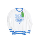 Kenzo Sweat shirt | White Sweat shirt with Blue Tiger Print