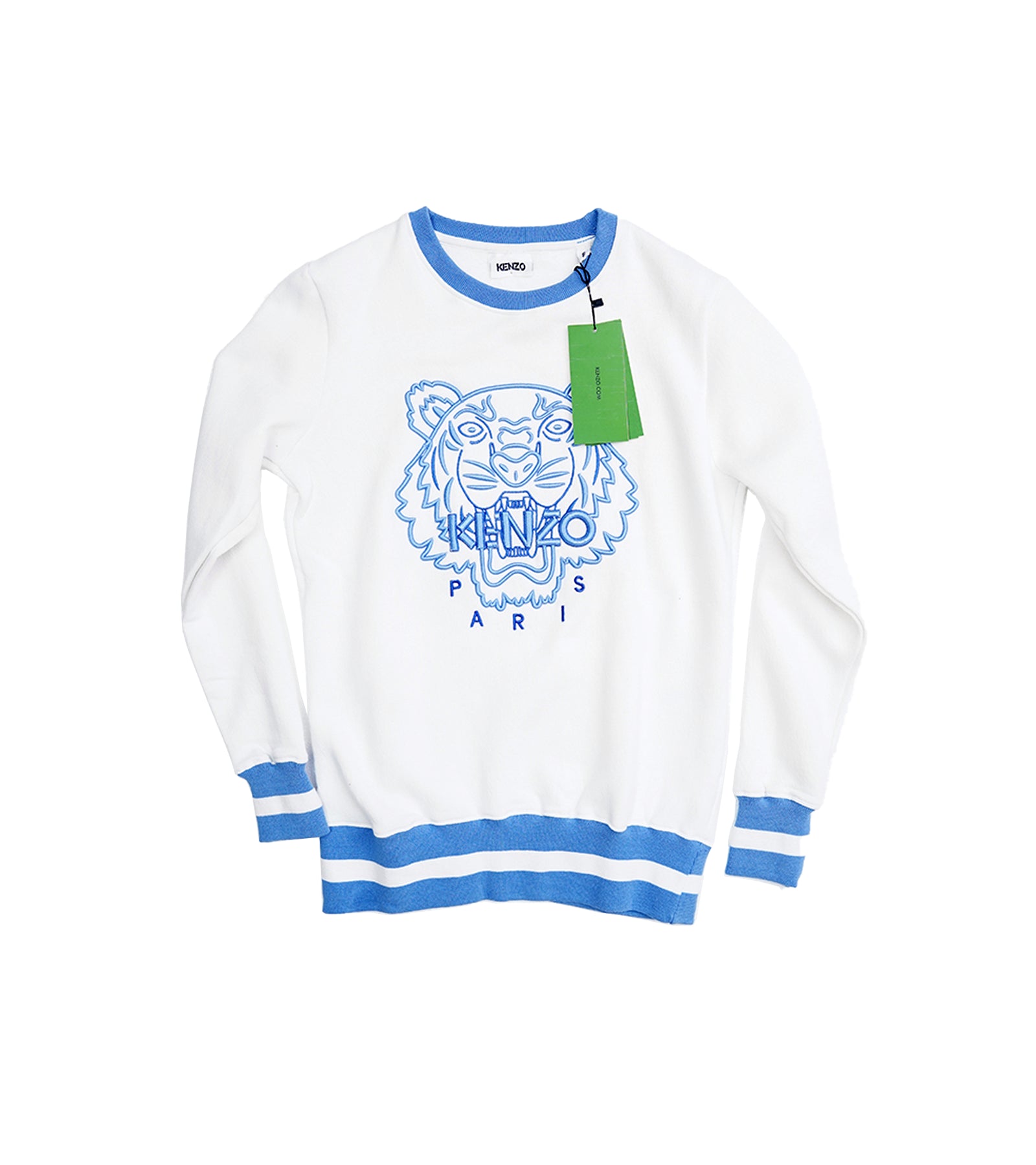 Kenzo Sweat shirt | White Sweat shirt with Blue Tiger Print