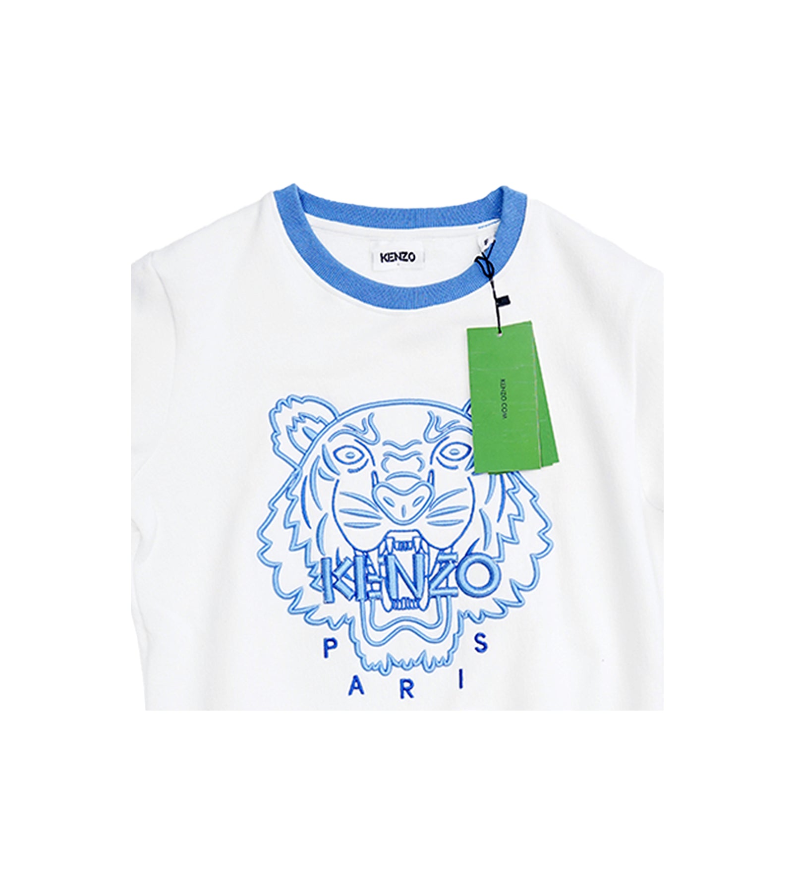 Kenzo Sweat shirt | White Sweat shirt with Blue Tiger Print