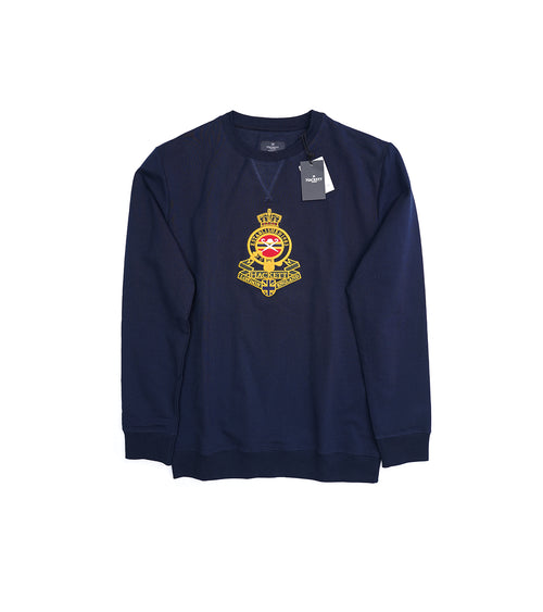 Hackett London Sweat shirt | Navy Sweat shirt with Embroidered Crest