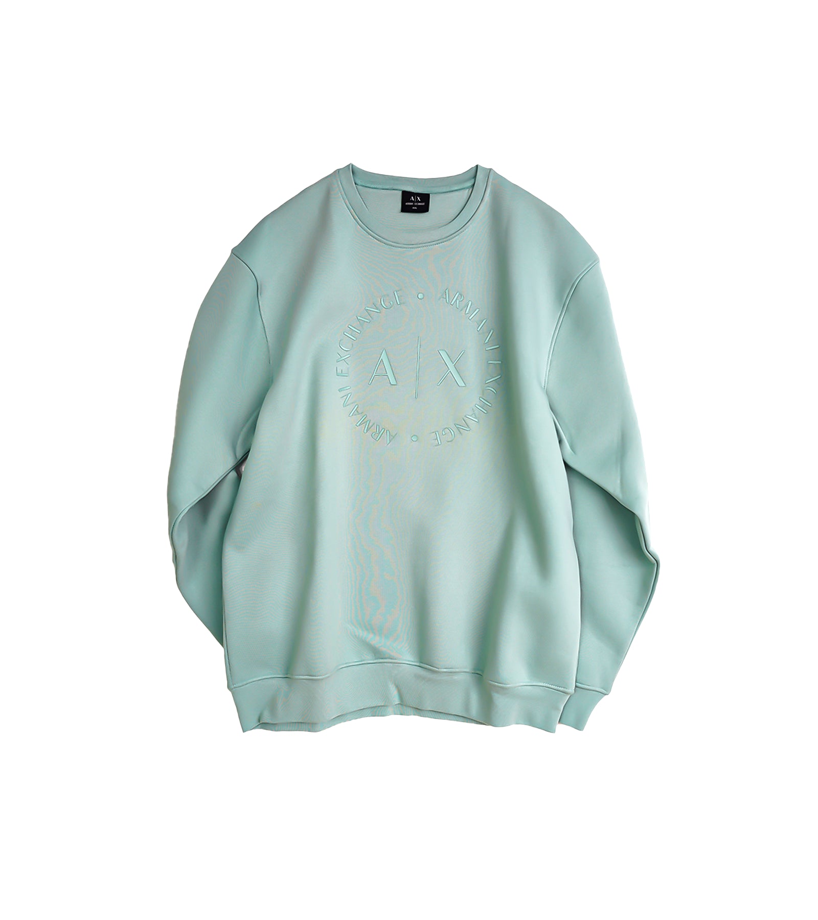Armani Exchange Sweatshirt - Mint Green with Embossed Logo