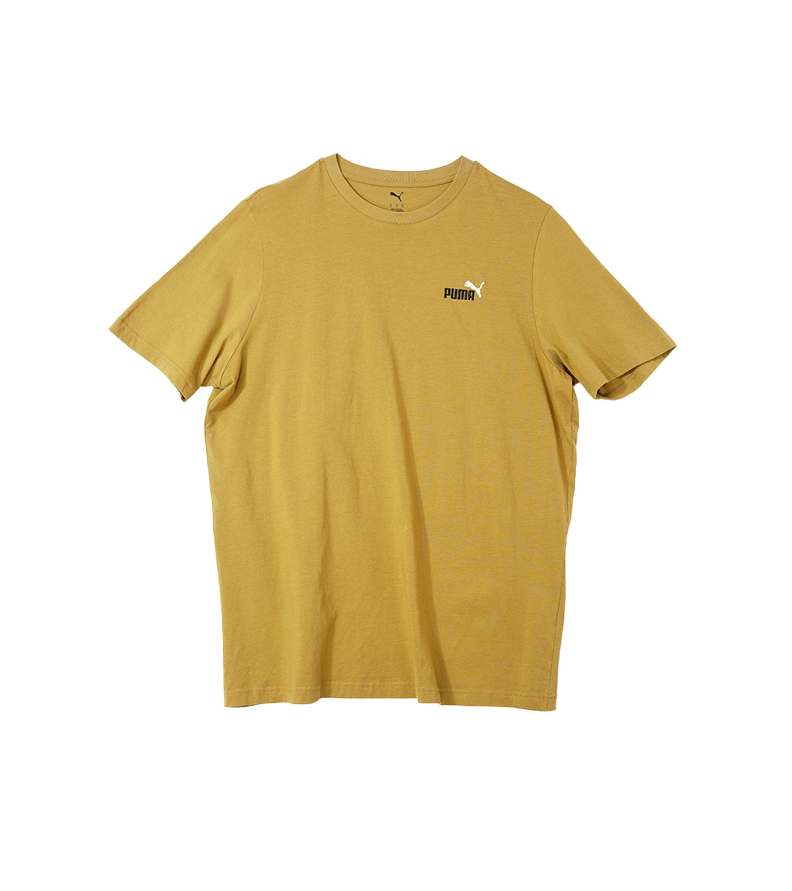 Puma Round Neck T-Shirt - Mustard Yellow with Small Logo