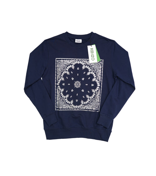 Kenzo Navy Blue Sweatshirt with Bandana Print