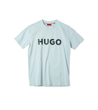 Hugo Round Neck T-Shirt - Light Blue with Bold "HUGO" Logo