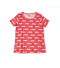 H&M Premium Round Neck | Red Submarine Print T-Shirt