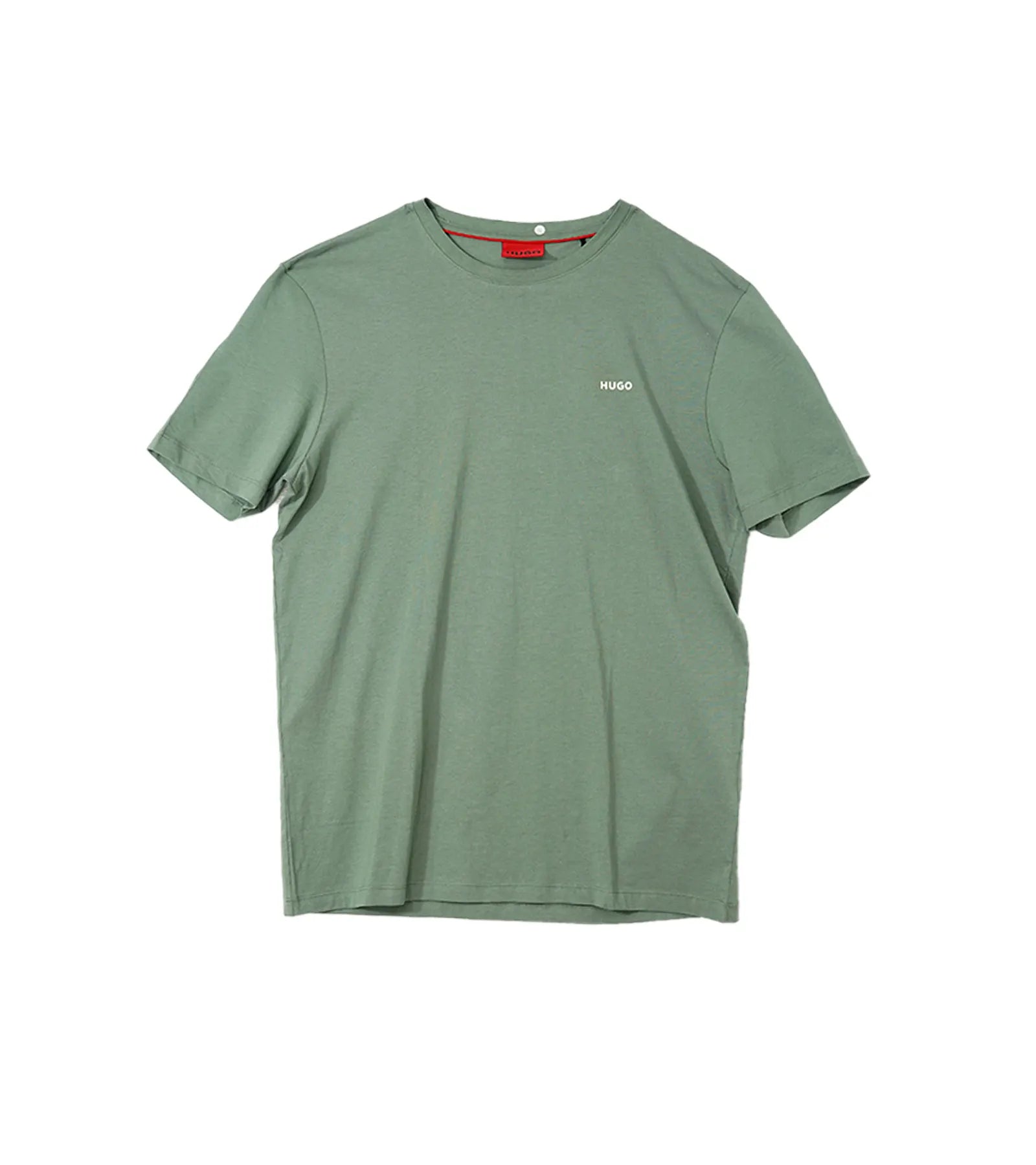 Hugo Round Neck T-Shirt - Olive Green with Subtle Logo