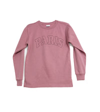 Infinity Sweat shirt | Pink Sweat shirt with Bold Paris Graphic