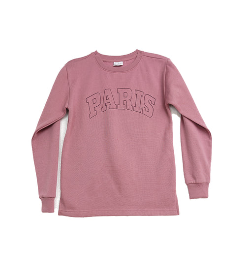 Infinity Sweat shirt | Pink Sweat shirt with Bold Paris Graphic