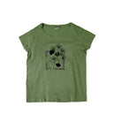 H&M T-Shirt – Olive Green with Floral Print