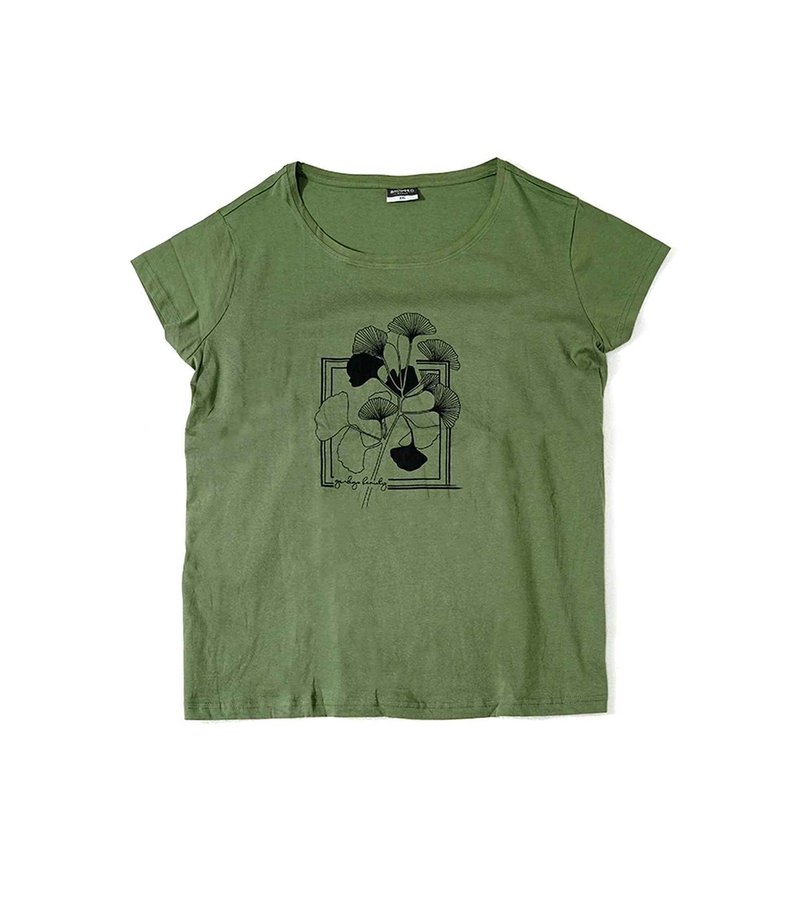 H&M T-Shirt – Olive Green with Floral Print