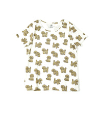 H&M Premium Round Neck | White T-Shirt with Puppy Print
