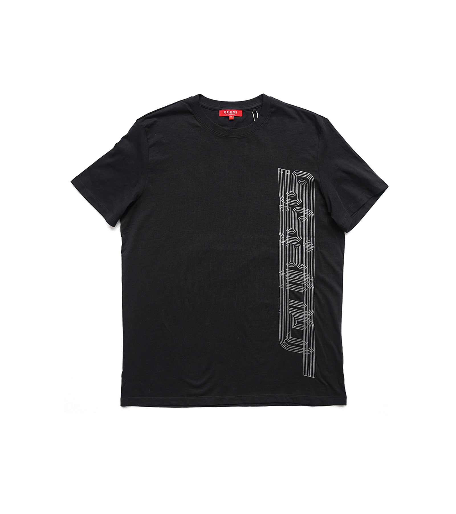 Guess Black Graphic Round Neck T-Shirt