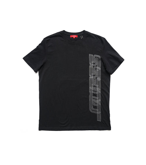 Guess Black Graphic Round Neck T-Shirt