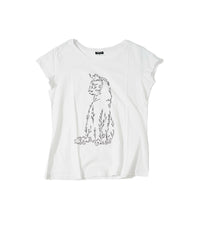 H&M T-Shirt – White with Leaf Print