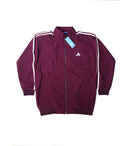 Adidas Premium Zipper Jacket | Maroon Zip Jacket with Three Stripes