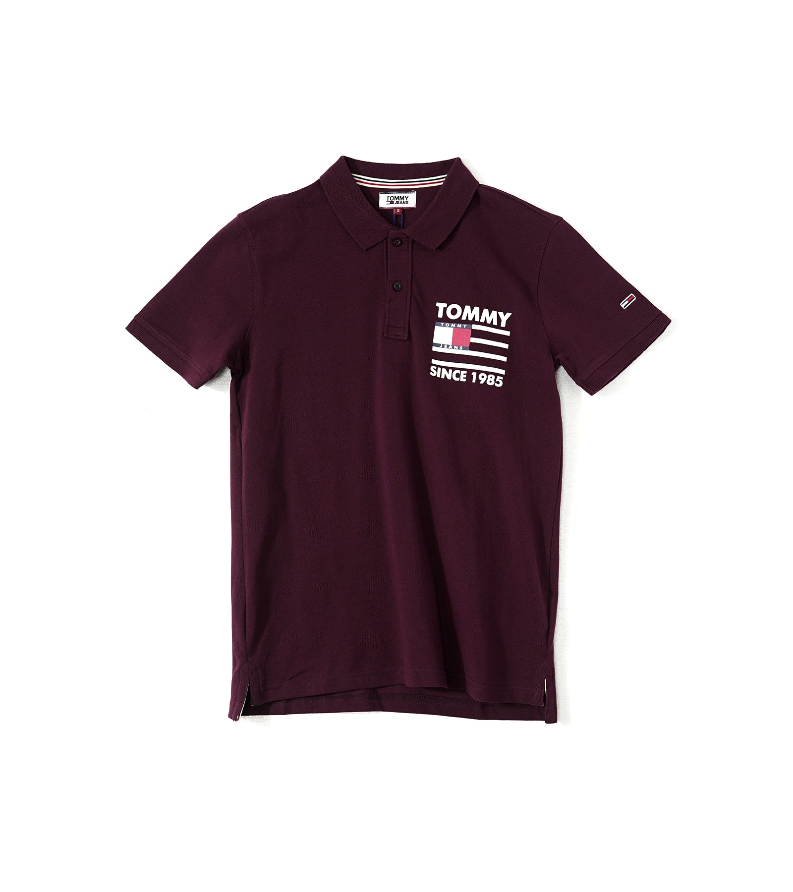 Tommy Jeans Premium Polo in Black with Red Stripes