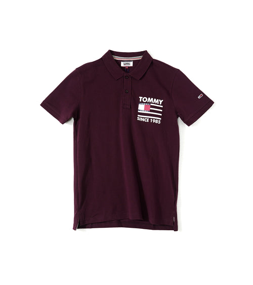 Tommy Jeans Premium Polo in Black with Red Stripes