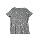H&M Women’s Grey Short Sleeve T-Shirt with All-Over White Star & Moon Print | Soft Cotton Blend