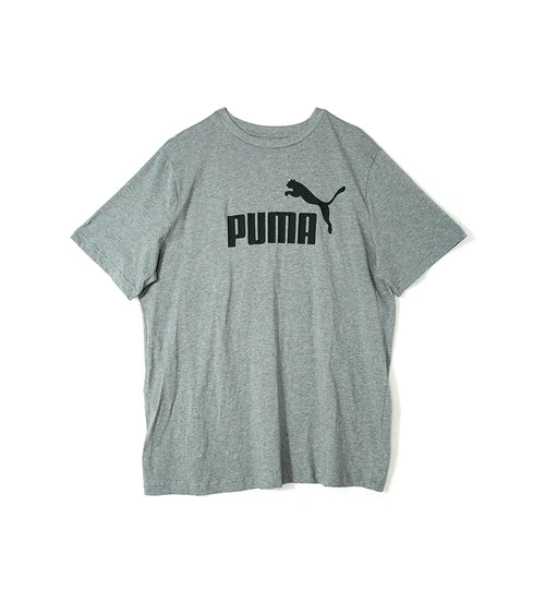 Puma Round Neck T-Shirt - Heather Grey with Bold Logo