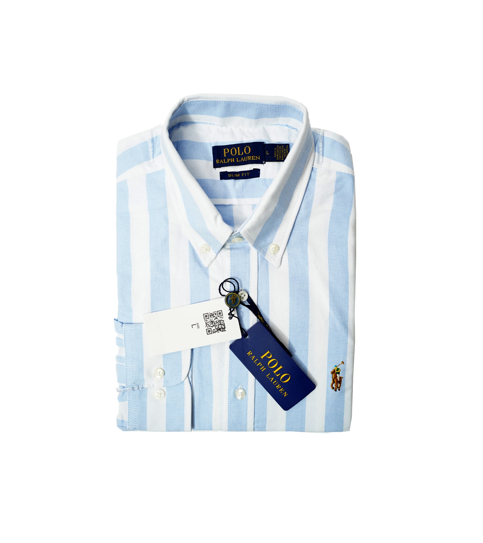 Polo Ralph Lauren Slim Fit Shirt | Blue and White Striped Shirt Farieha Clothing by Vazeer Polo Ralph Lauren Slim Fit Shirt | Blue and White Striped Shirt Farieha Clothing by Vazeer