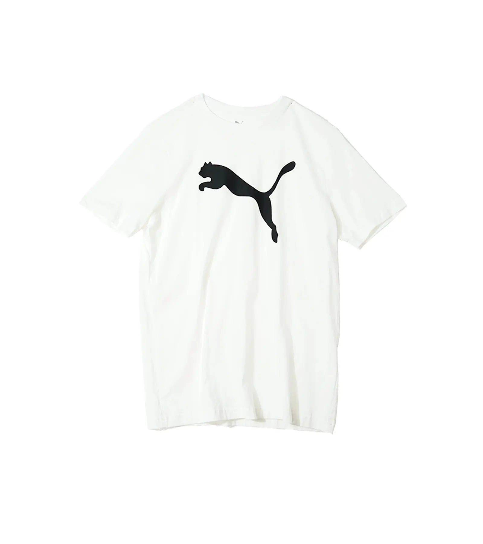 Puma Round Neck T-Shirt - White with Bold Logo Graphic