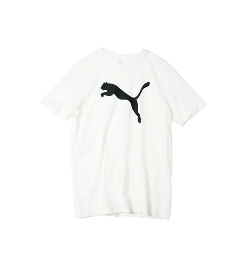 Puma Round Neck T-Shirt - White with Bold Logo Graphic