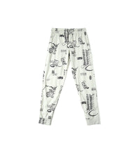H&M Trouser – White with Graphic Print