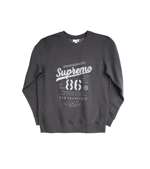 Supreme Sweatshirt - Charcoal Grey with San Francisco Graphic