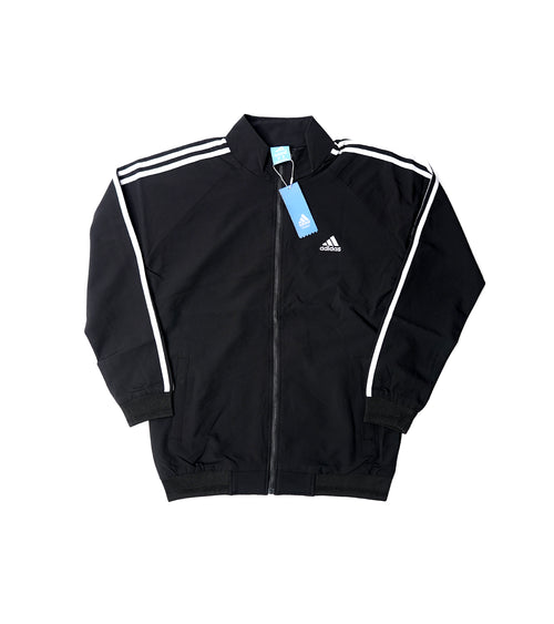 Adidas Premium Zipper Jacket | Black Zip Jacket with Three Stripes