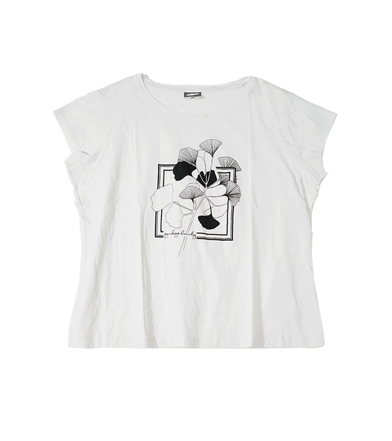 H&M T-Shirt – White with Black Floral Print