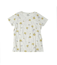 H&M Women’s White Short Sleeve T-Shirt with Cute Teddy Bear & Heart Print | Soft Cotton Blend, Relaxed Fit