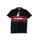 Tommy Jeans Premium Polo in Black with Red Stripes
