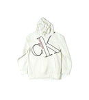 Calvin Klein Jeans White CK Logo Hoodie – Premium Fleece Pullover for Men