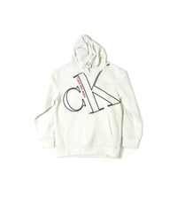 Calvin Klein Jeans White CK Logo Hoodie – Premium Fleece Pullover for Men