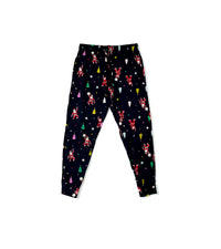 H&M Trouser – Navy with Santa and Christmas Tree Print