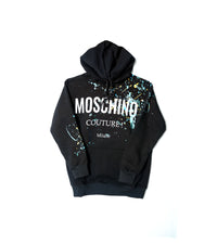 Moschino Couture Hoodie - Black with Splash Design