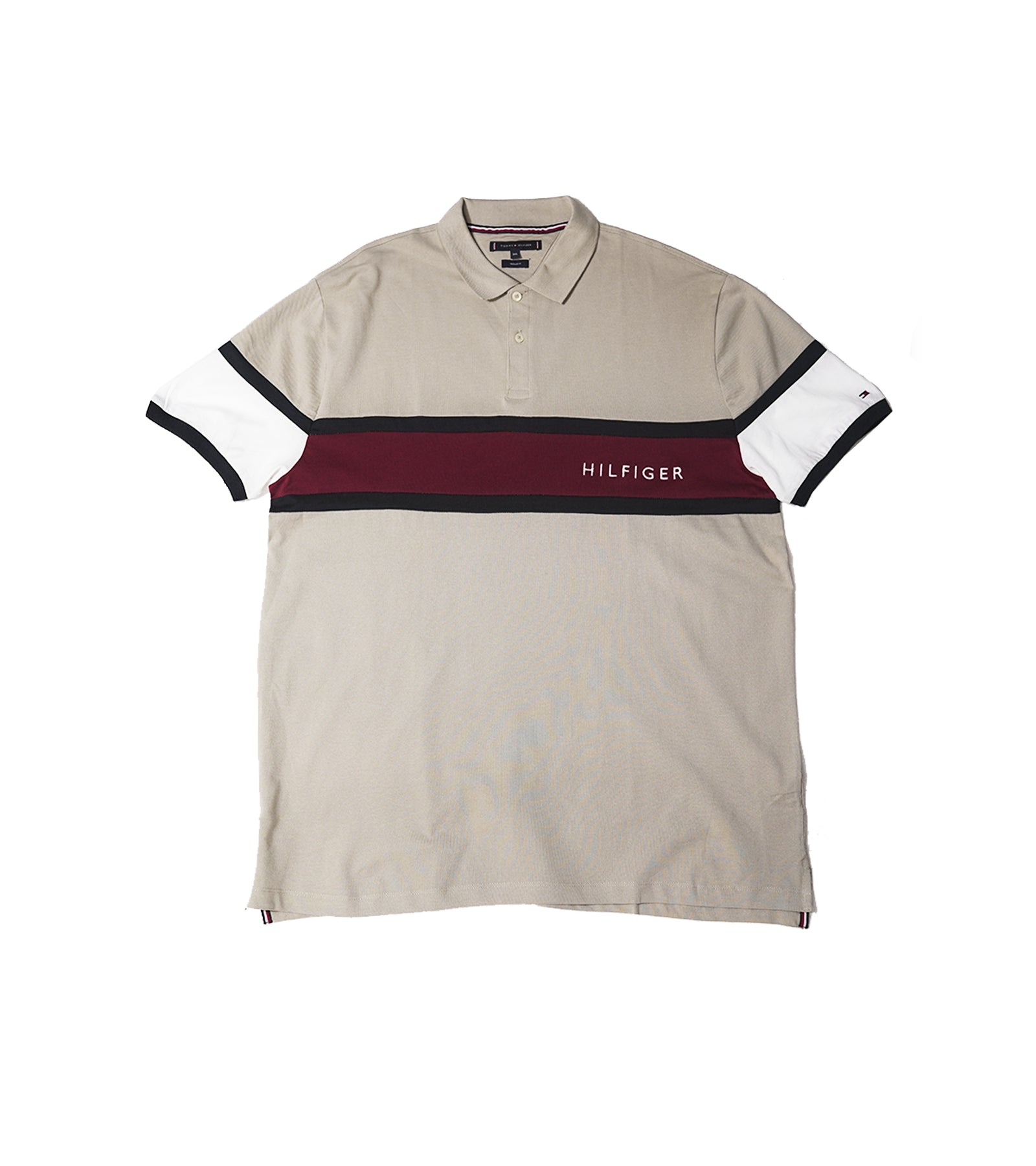 Tommy Hilfiger Premium Navy Polo Shirt with Striped 'HILFIGER' Logo