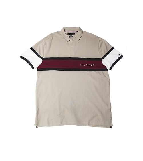 Tommy Hilfiger Premium Navy Polo Shirt with Striped 'HILFIGER' Logo