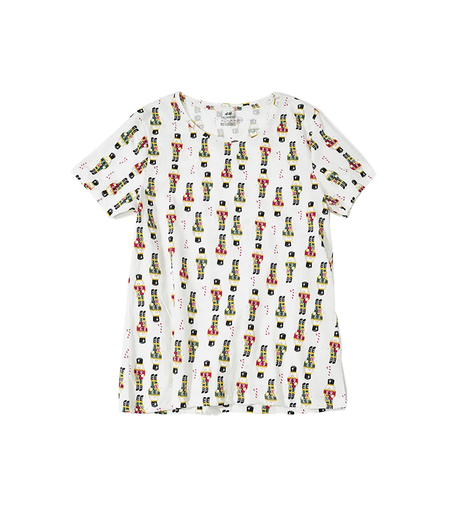 White Cotton T-Shirt with Colorful Nutcracker Print – Holiday Edition