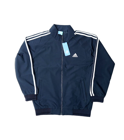 Adidas Premium Zipper Jacket | Navy Blue Athletic Zip Jacket