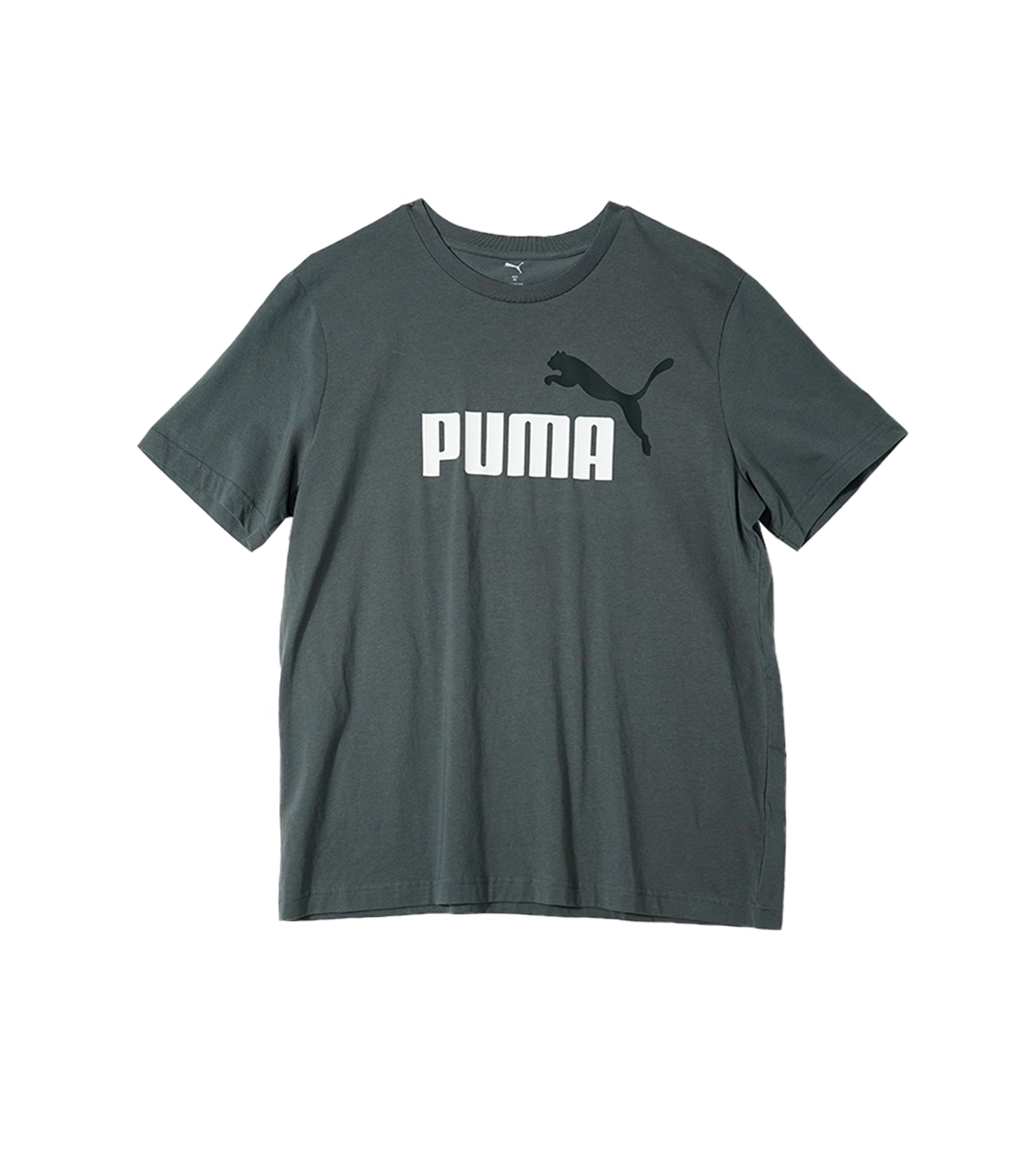 Puma Round Neck T-Shirt - Charcoal Grey with Bold Logo