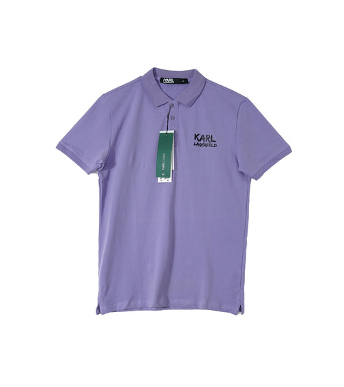 Karl Lagerfeld Premium Polo | Lavender Logo Polo Shirt