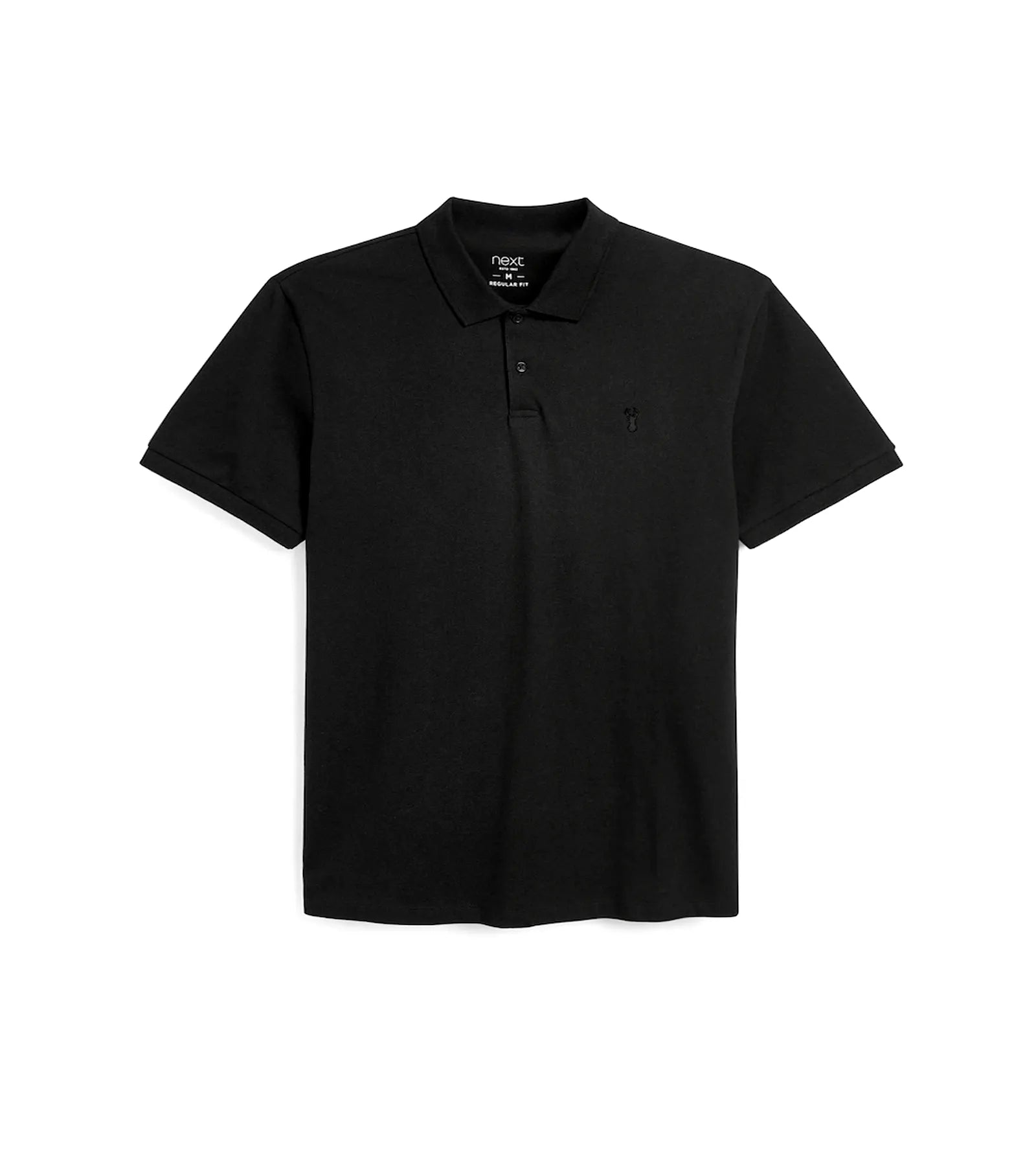 Next Men's Black Embroidered Polo Shirt