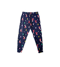 H&M Trouser – Navy with Santa and Christmas Tree Print
