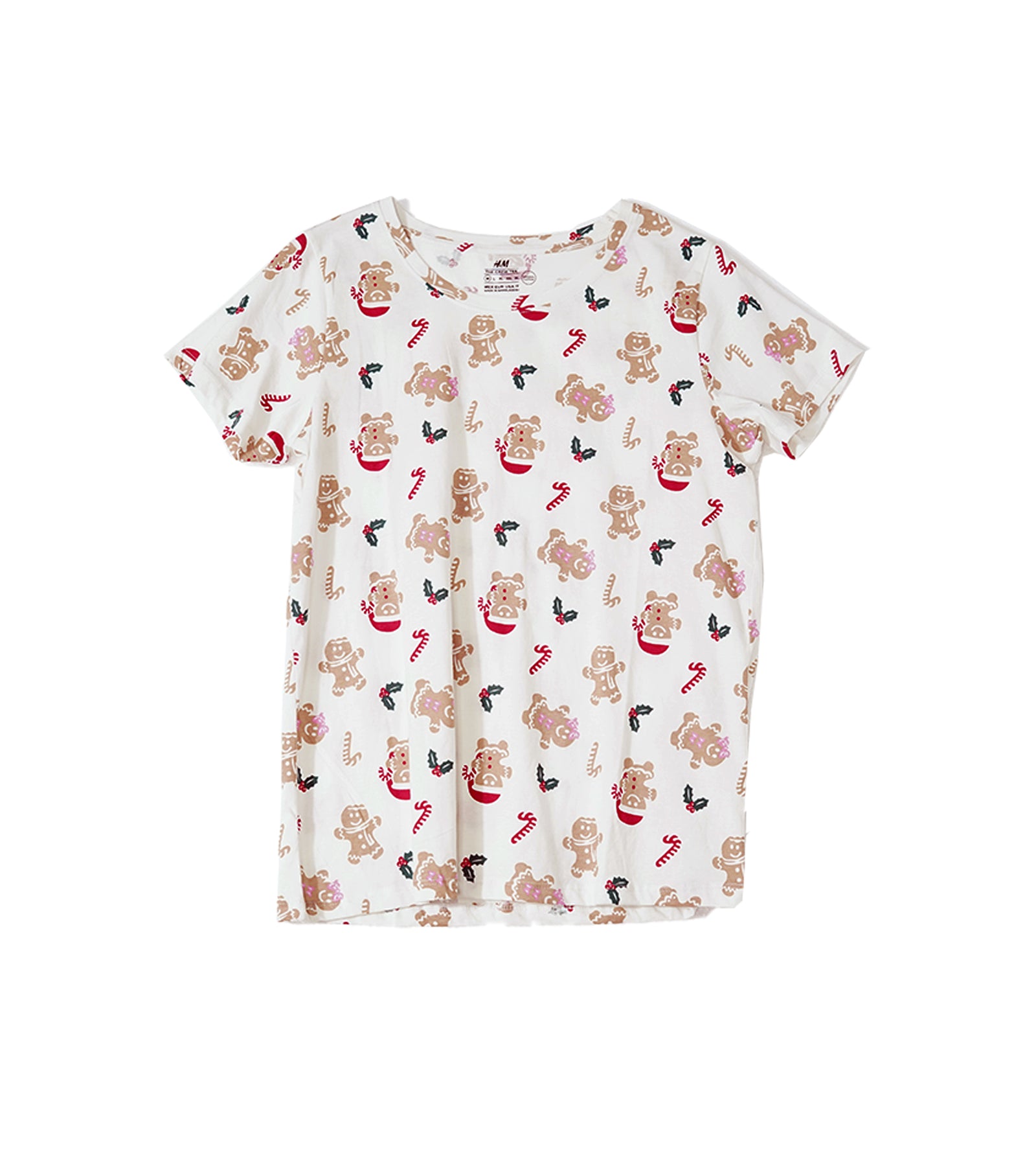 H&M Premium Round Neck T-Shirt – Grey Base with Playful Camping Bear Print | Soft Cotton, Relaxed Fit