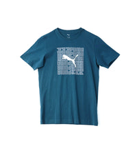 Puma Round Neck T-Shirt - Teal with Bold Logo Graphic