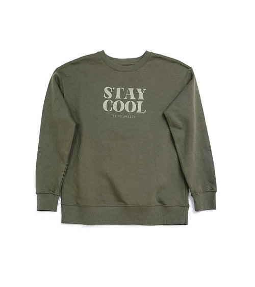 Slow Sundays Sweatshirt - Olive Green with Star Graphic