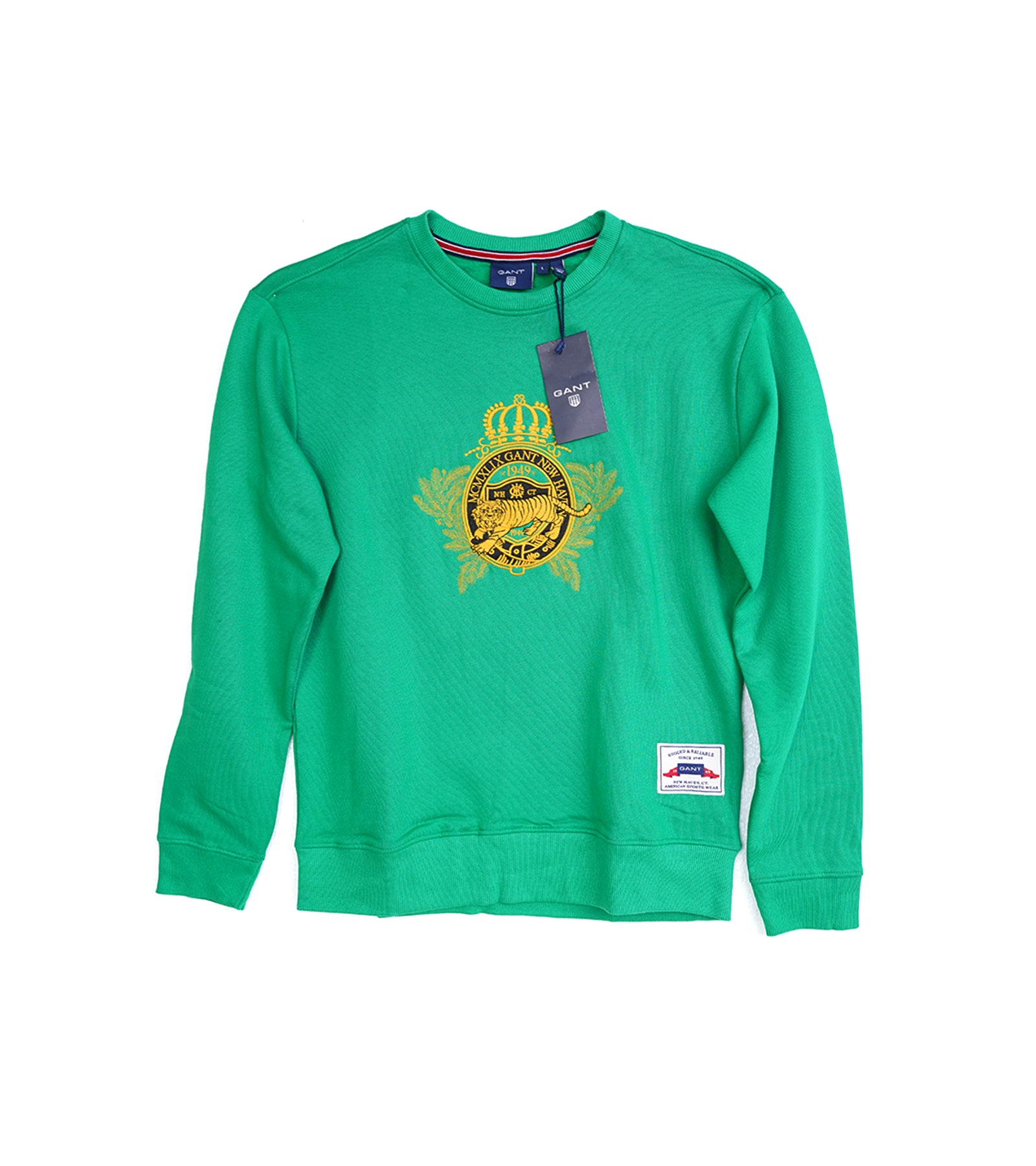 GANT Men's Green Embroidered Crest Sweatshirt